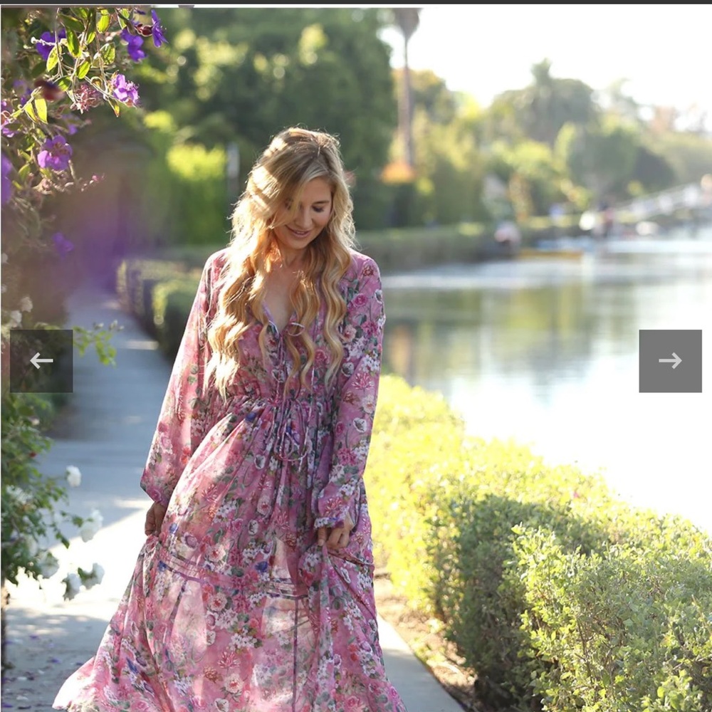 The fox and the mermaid The Leilani Georgette Maxi Floral Dress
